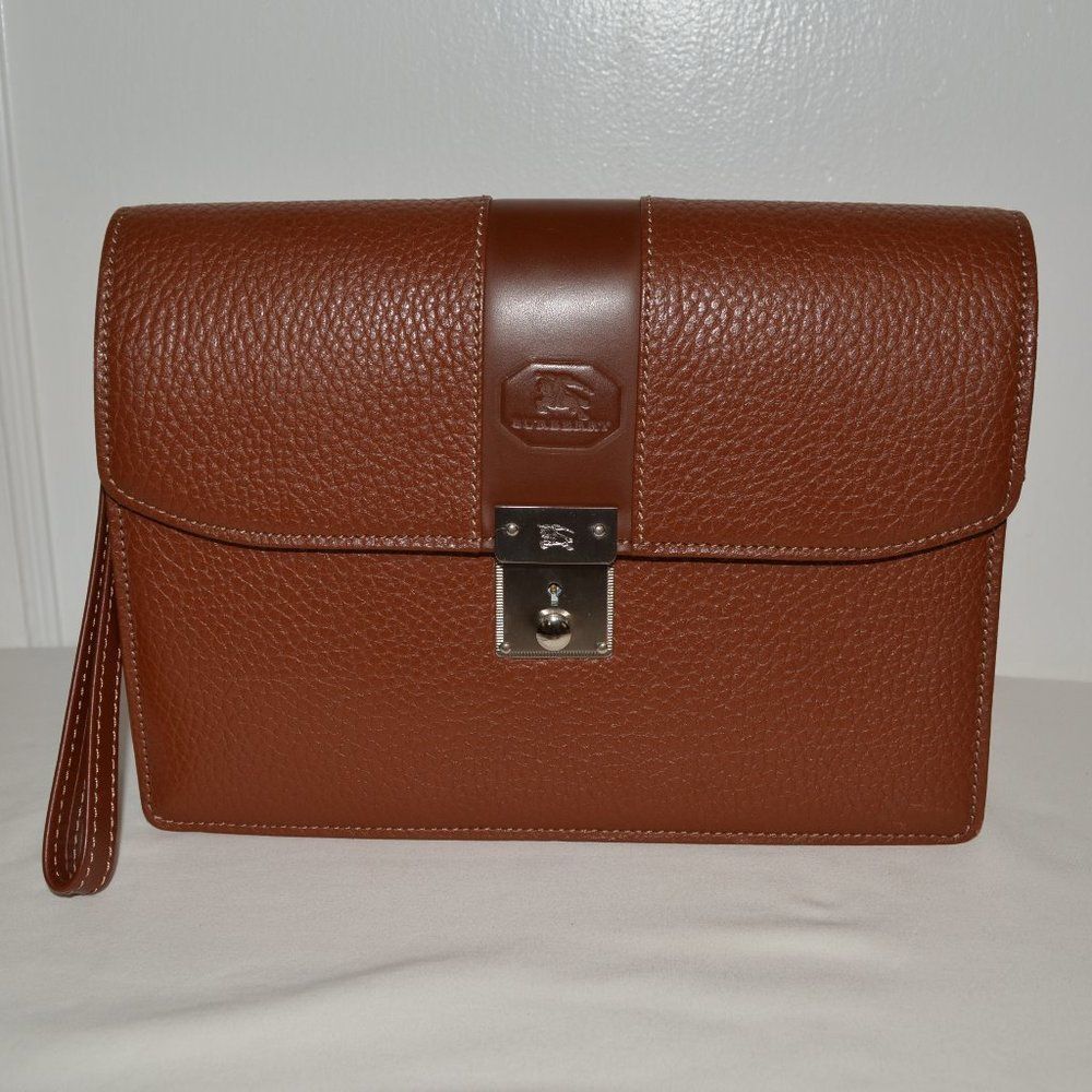 BURBERRY london clutches brown leather